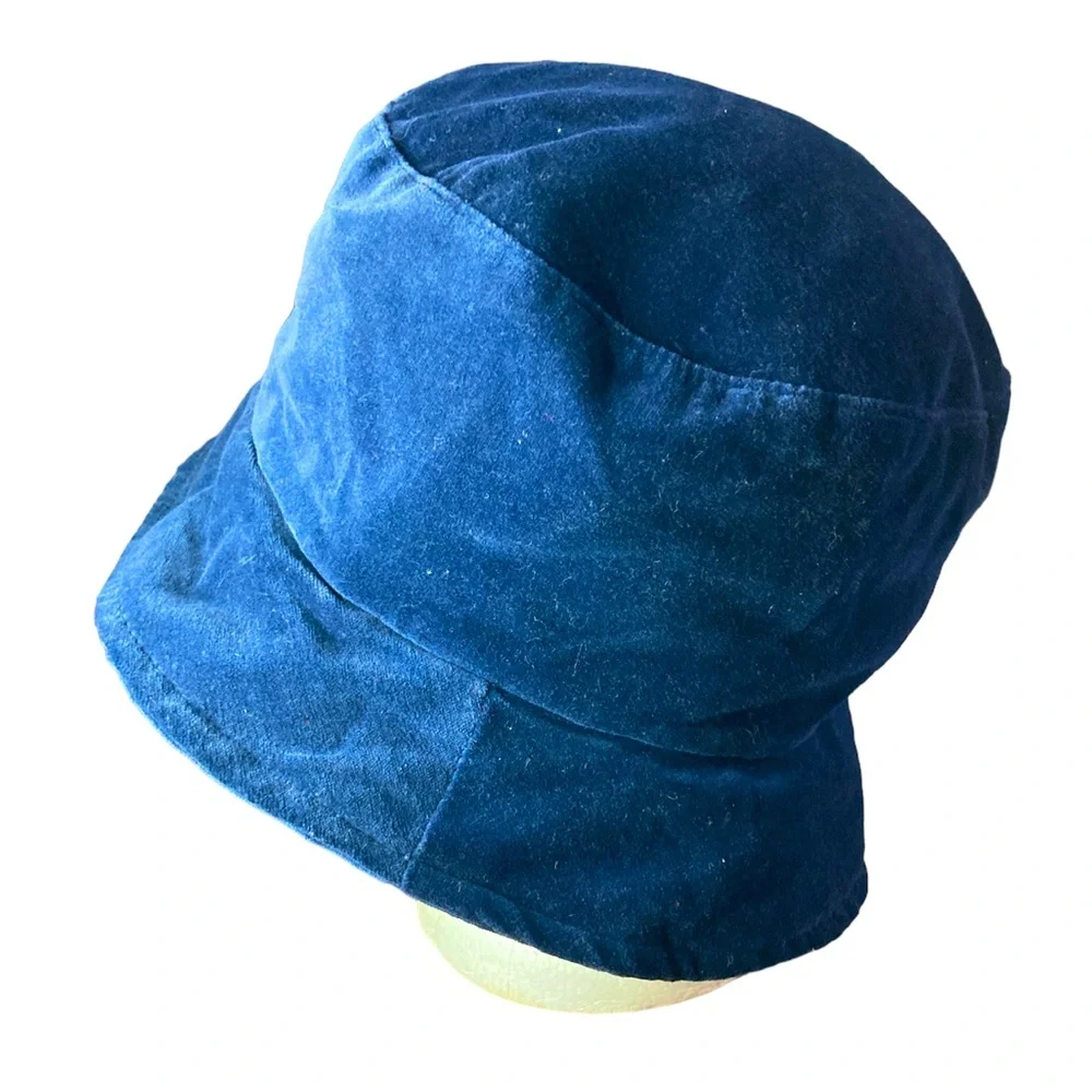 Faded Glory Bucket Hat Velvet Like 90’s Vibes 100% Cotton Retro Edgy Blue OS
